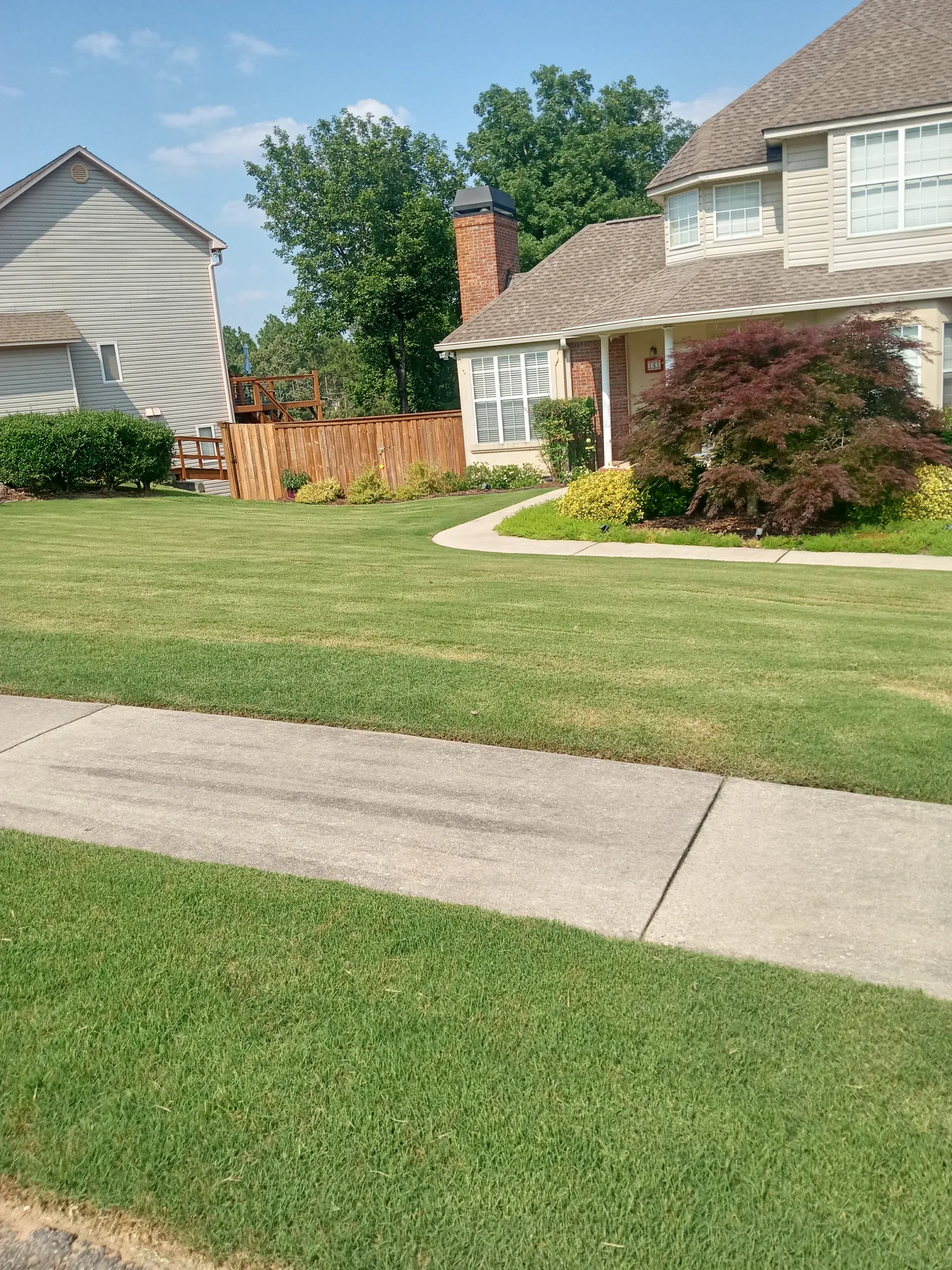 Freshly maintained lawn in Edgefield, SC